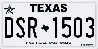 TX license plate DSR1503