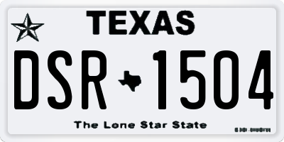 TX license plate DSR1504