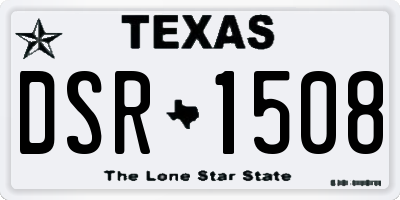 TX license plate DSR1508