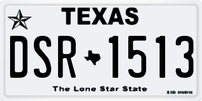 TX license plate DSR1513