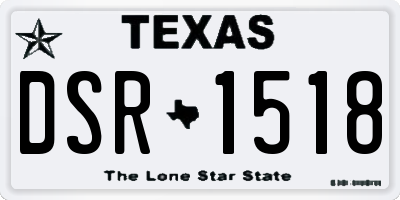 TX license plate DSR1518