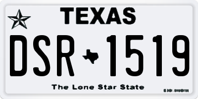 TX license plate DSR1519