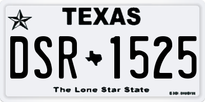 TX license plate DSR1525