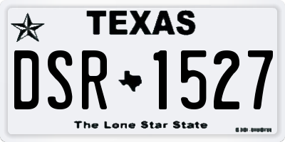 TX license plate DSR1527