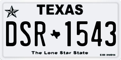 TX license plate DSR1543