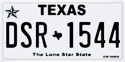 TX license plate DSR1544