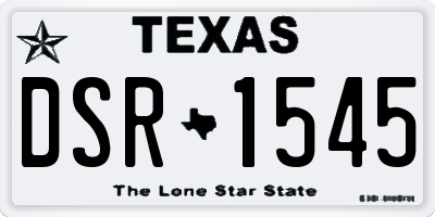TX license plate DSR1545