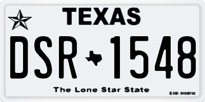 TX license plate DSR1548