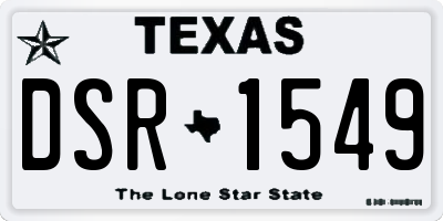 TX license plate DSR1549