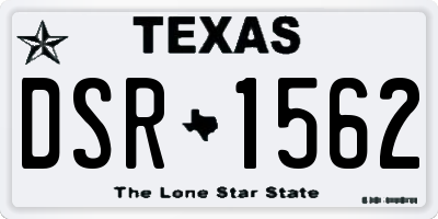 TX license plate DSR1562