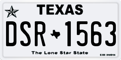 TX license plate DSR1563