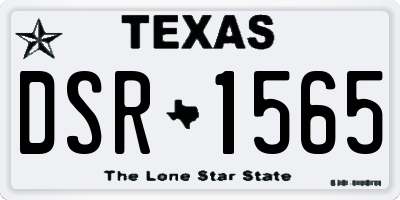 TX license plate DSR1565