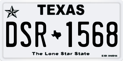 TX license plate DSR1568