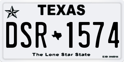 TX license plate DSR1574