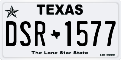 TX license plate DSR1577