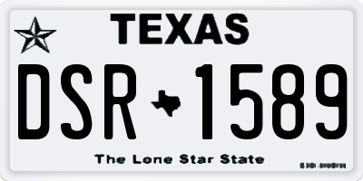 TX license plate DSR1589