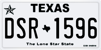 TX license plate DSR1596