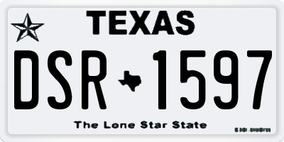 TX license plate DSR1597