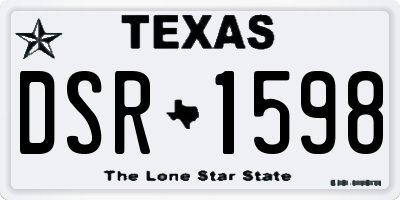 TX license plate DSR1598