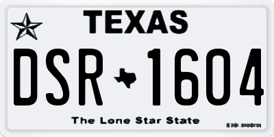 TX license plate DSR1604