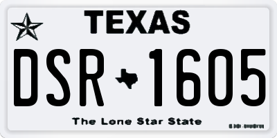 TX license plate DSR1605