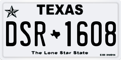 TX license plate DSR1608