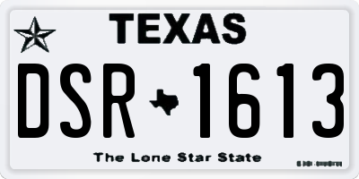 TX license plate DSR1613