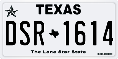 TX license plate DSR1614