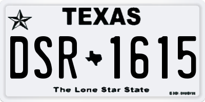TX license plate DSR1615