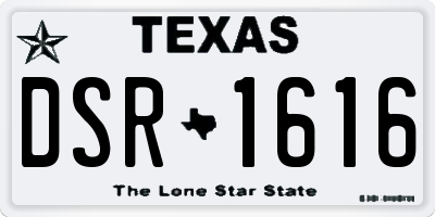 TX license plate DSR1616