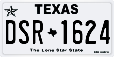 TX license plate DSR1624