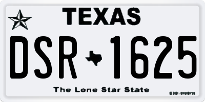 TX license plate DSR1625