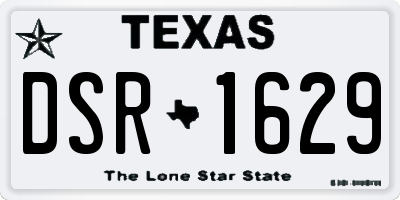 TX license plate DSR1629