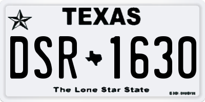 TX license plate DSR1630