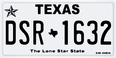 TX license plate DSR1632