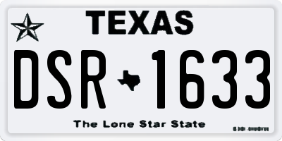 TX license plate DSR1633