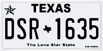 TX license plate DSR1635