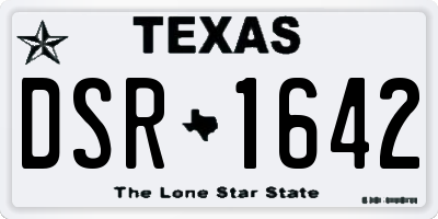 TX license plate DSR1642