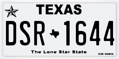 TX license plate DSR1644