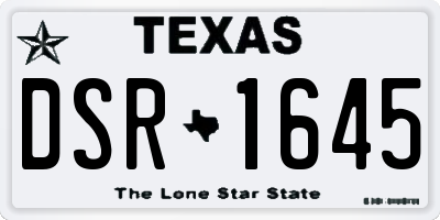 TX license plate DSR1645
