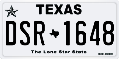 TX license plate DSR1648