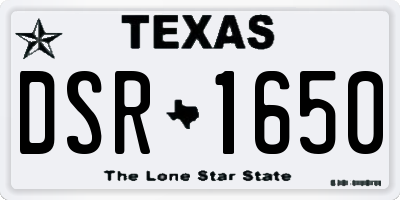 TX license plate DSR1650