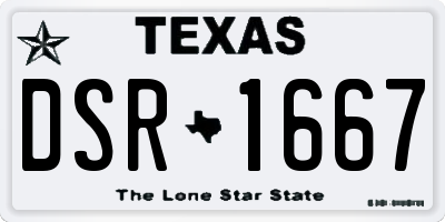 TX license plate DSR1667