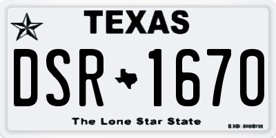 TX license plate DSR1670