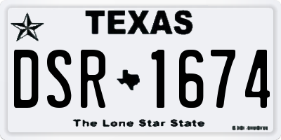TX license plate DSR1674