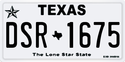 TX license plate DSR1675
