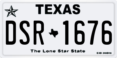 TX license plate DSR1676