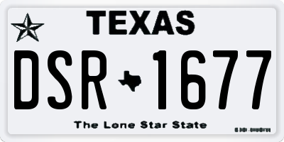 TX license plate DSR1677