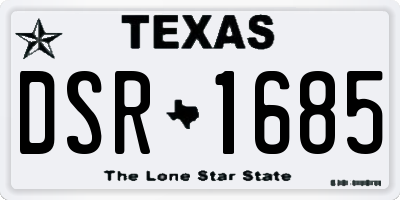 TX license plate DSR1685