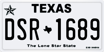 TX license plate DSR1689